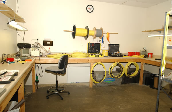 Our in-house custom cable assembly area