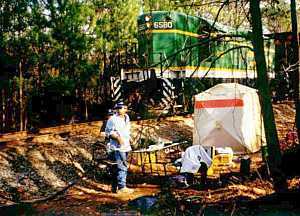 Building and splicing. Location on railroad right-of-way